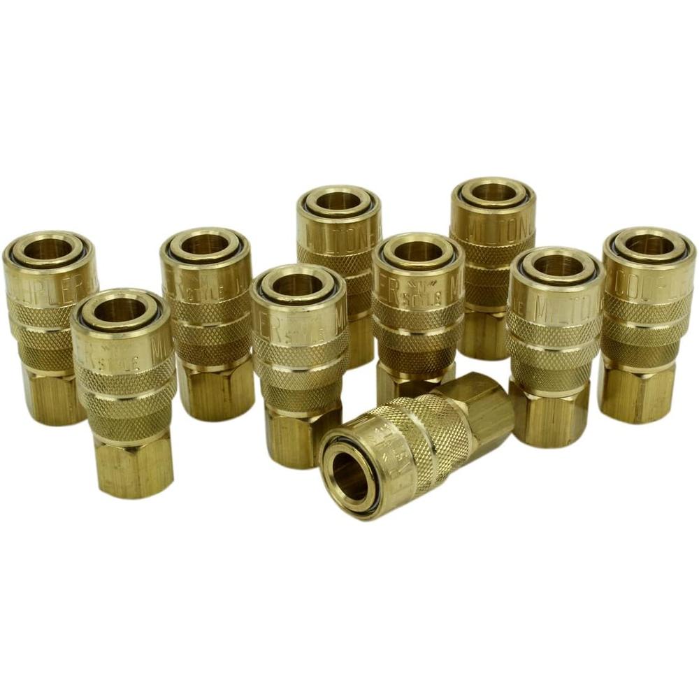 Milton Industries 715 1/4" FNPT M-Style Brass Coupler