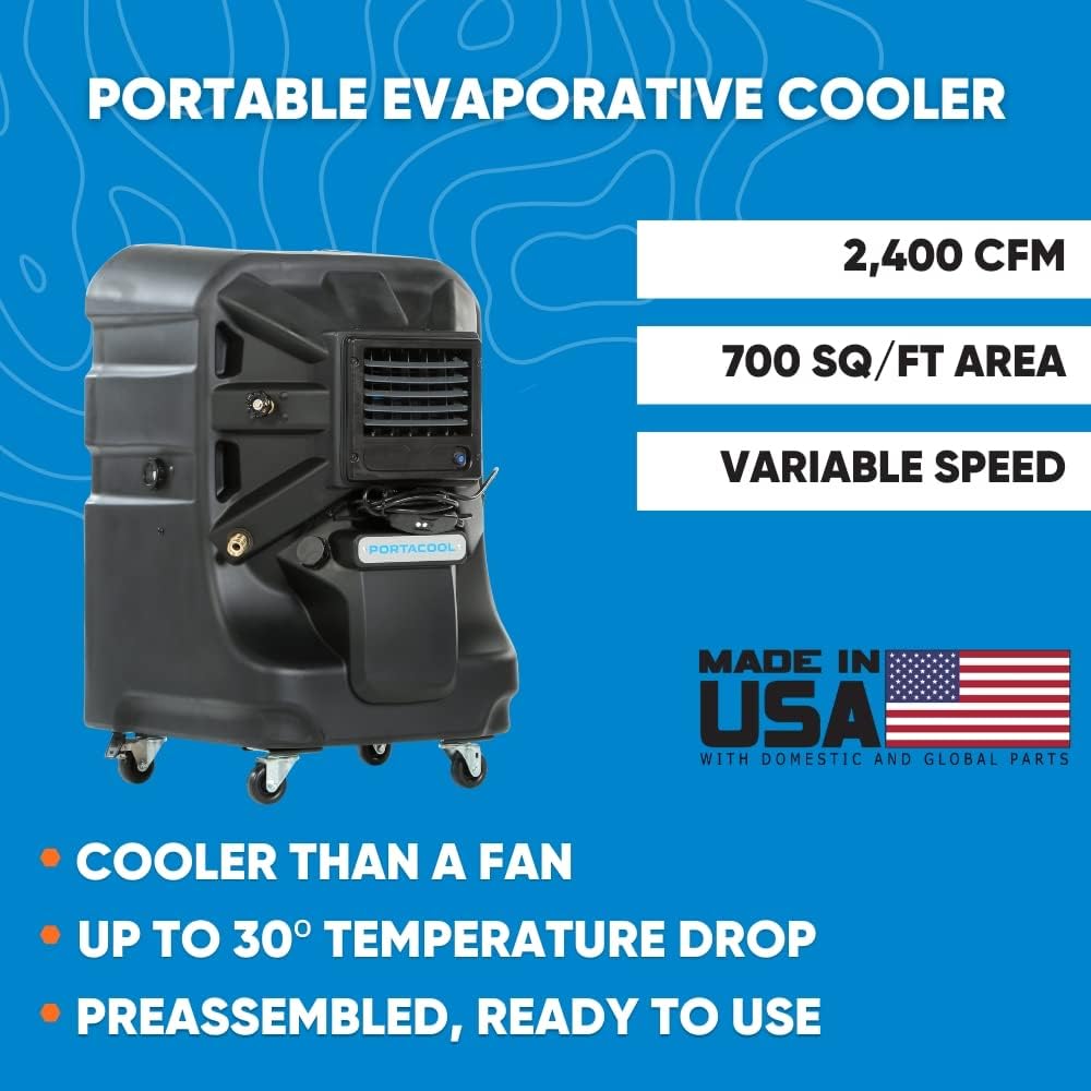 Portacool PACJS2201A1 MODEL JETSTREAM 220 – EVAPORATIVE COOLER, 2,400 CFM, 700 SQUARE FEET CAPACITY