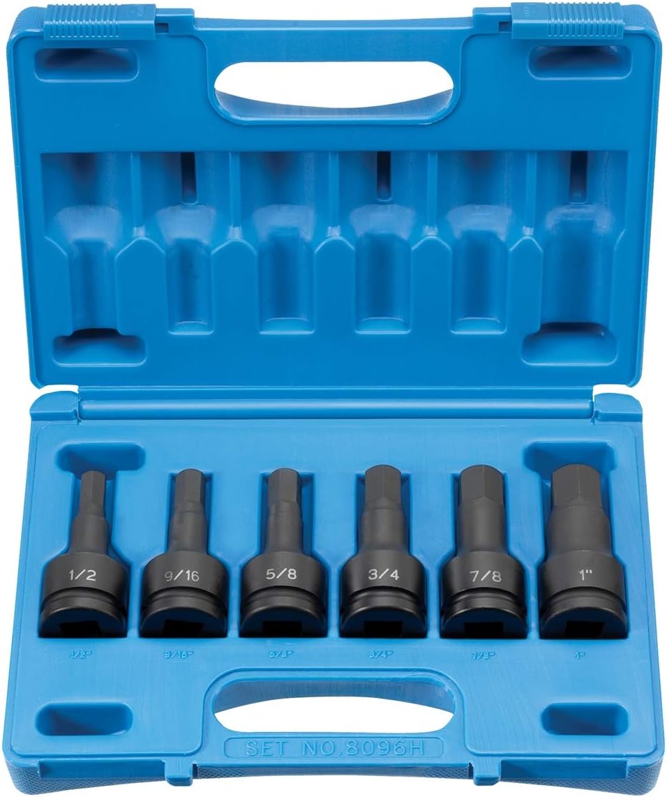 Grey Pneumatic 8096H 3/4" Drive 6 Piece Hex Driver Set