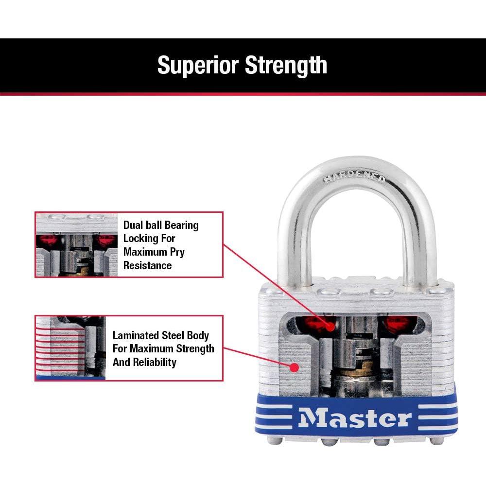 Cadenas laminé 3D Master Lock, anse de 3/4", largeur de 1-9/16"