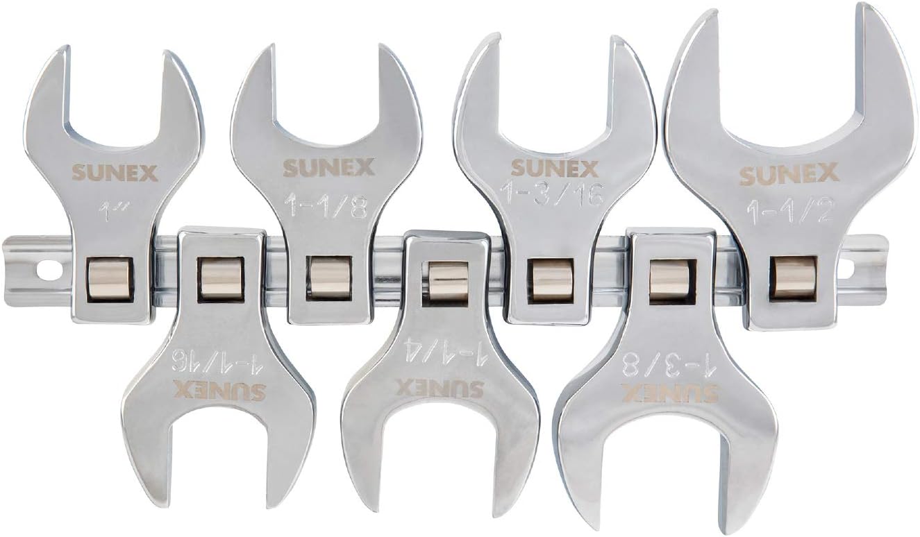 Sunex Tools 9720A 7 Piece 1/2" Dr. Jumbo SAE Crowfoot Wrench Set