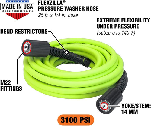 Legacy Manufacturing HFZPW3425M Tuyau de nettoyeur haute pression Flexzilla 1/4 po x 25 pi