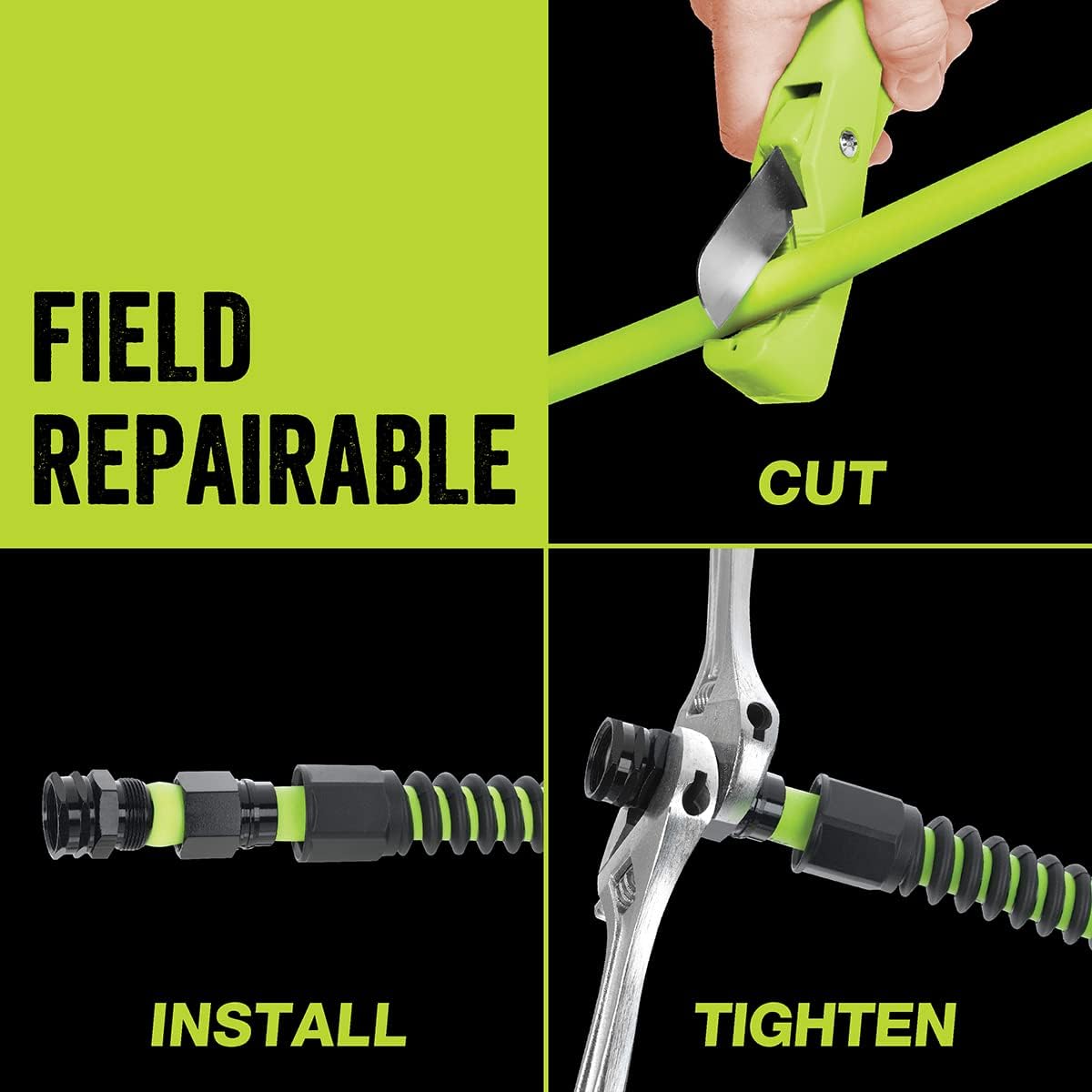 Flexzilla Pro Water Hose with Reusable Fittings. 5/8 in. x 75 ft.. Heavy Duty. Lightweight. Drinking Water Safe  - HFZWP575