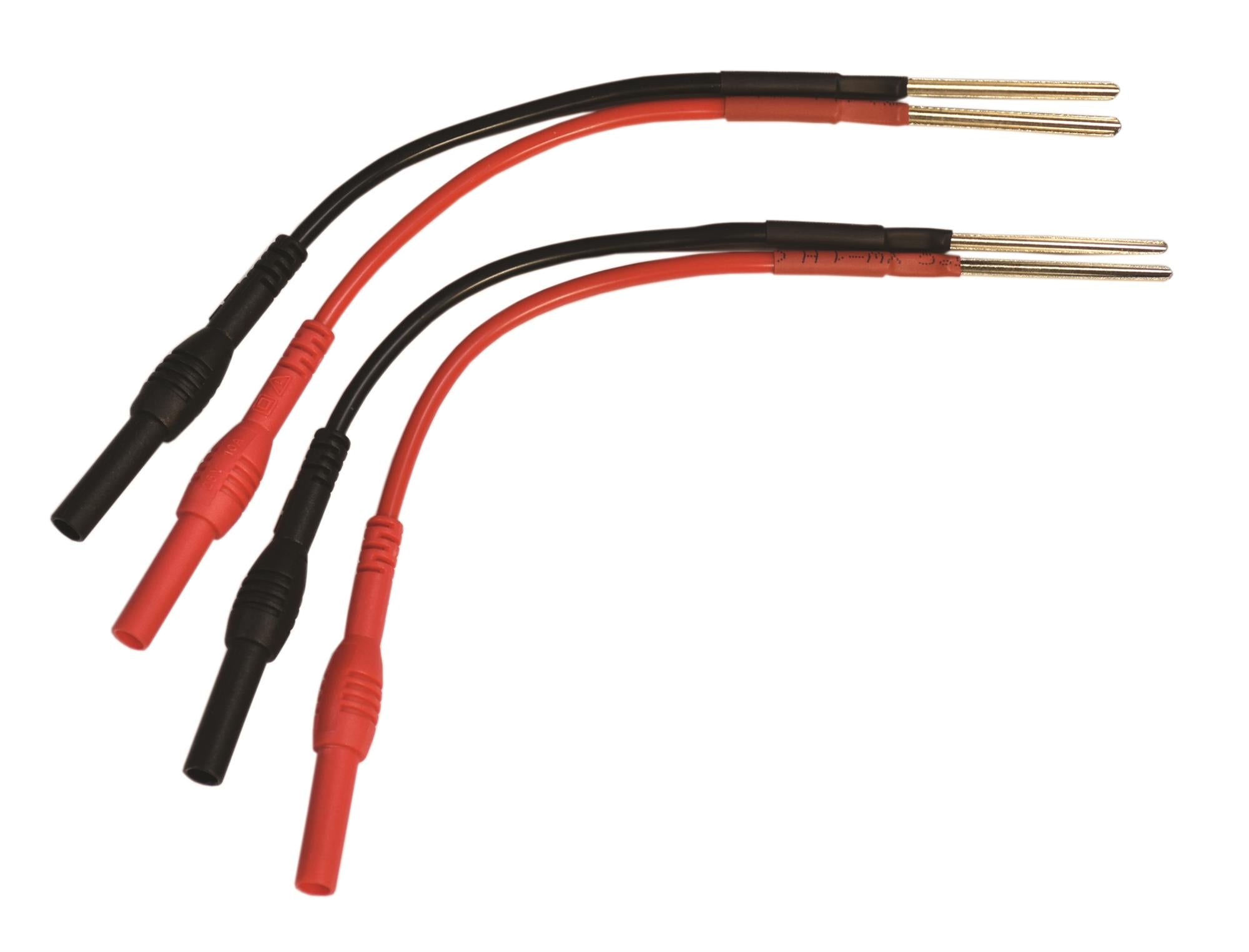 Electronic Specialties 616-2 Dual Radius Spoon Probes - two sets with red and black cables and 4mm banana jacks
