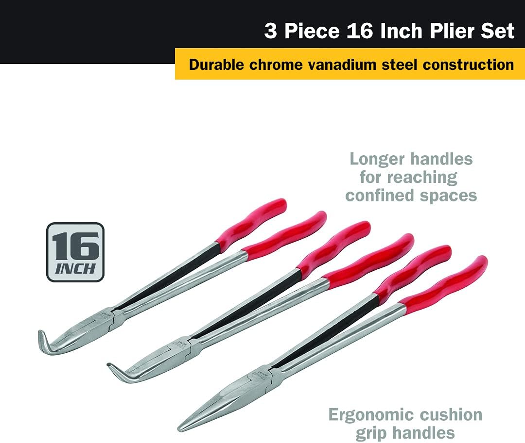 Titan Tools 60787 3 pieces 16 in. Long Nose Pliers Set