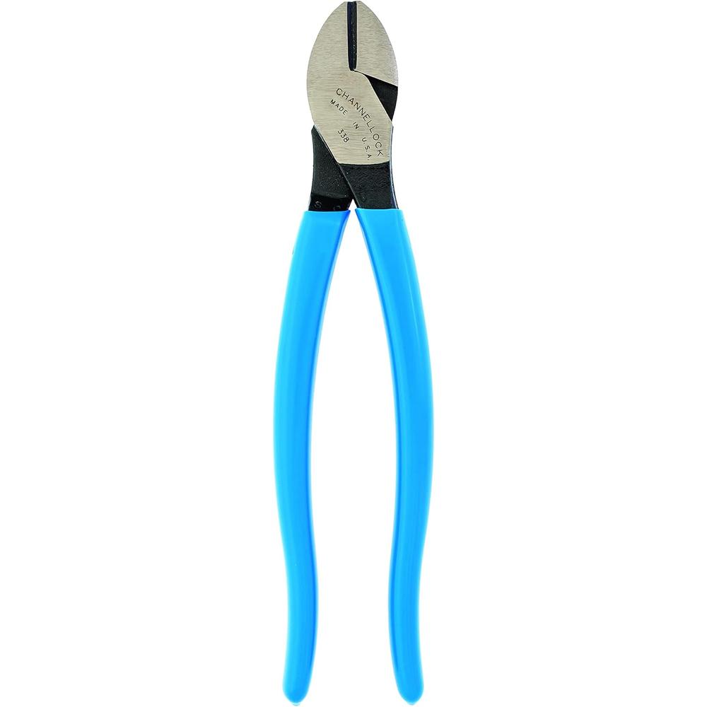 Channellock 338 8-Inch High Leverage Diagonal Cutting Plier | Knife and Anvil-Style Cutting Edge is Laser Heat-Treated for Extended Tool Life | Forged from High Carbon Steel | Made in the USA