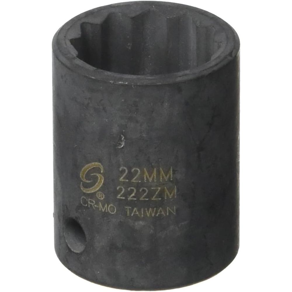 Sunex Tools 222ZM 1/2 in. Drive 22-mm 12-Point Impact Socket