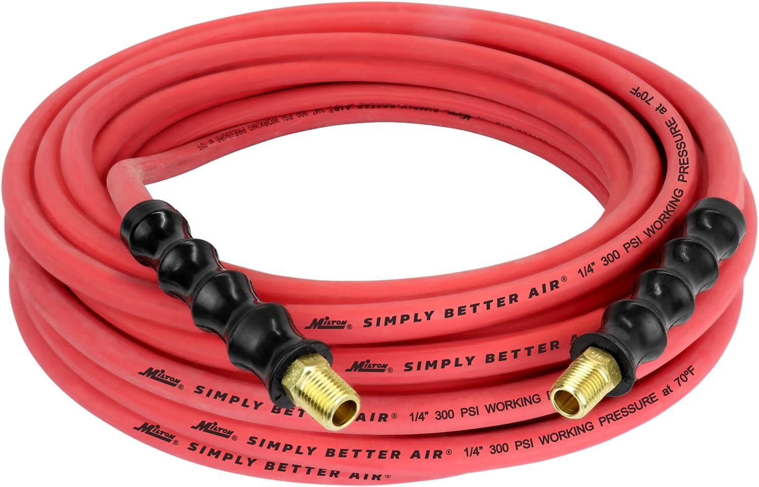 Milton Industries ULR145014 1/4" x 50' Ultra Lightweight Rubber Air Hose With 1/4" NPT Ends