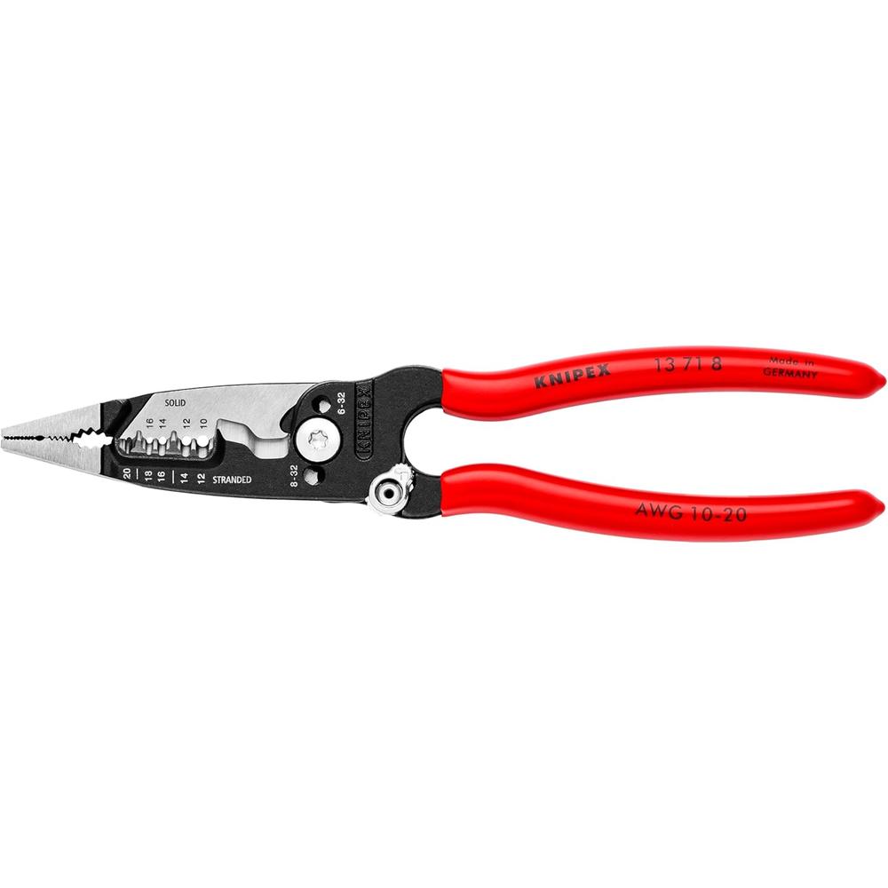 Knipex 9K 00 80 158 US 3pc Electrical Set: 9 1/2" Lineman's Pliers, 8" Forged Wire Stripper, 10" High Leverage Diagonal Cutters