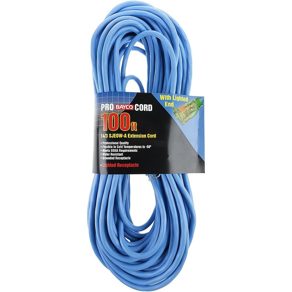 Bayco SL995 100FT SINGLE-TAP 14/3 EXT CORD