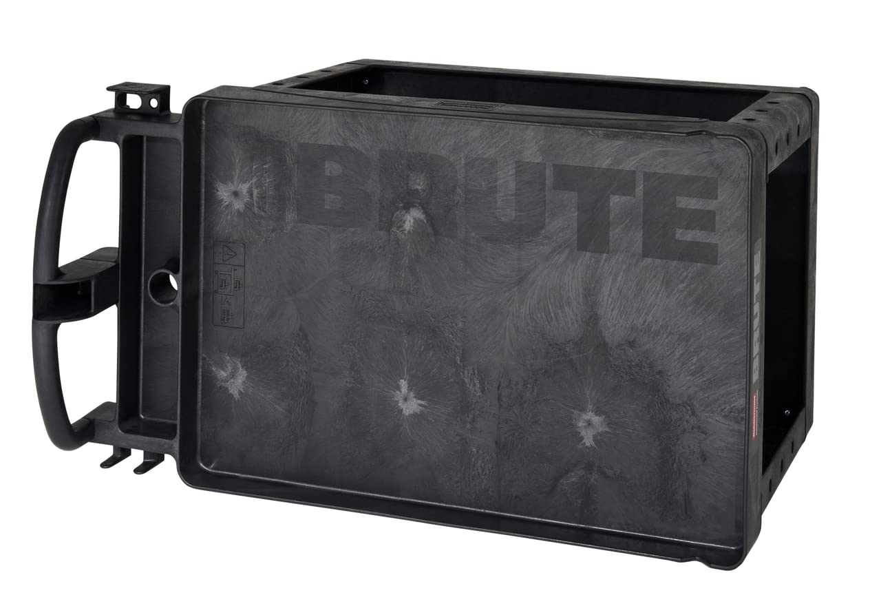 Rubbermaid Commercial Products RCPFG452088BLA Heavy-Duty Ergo Handle Utility Cart, Lipped Shelf, Medium, 500 lb Capacity - Black