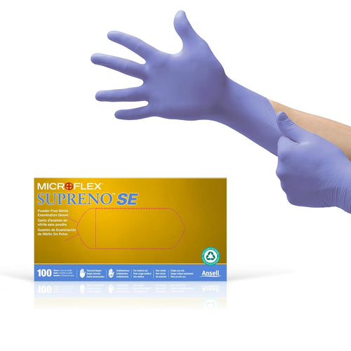 Microflex SU-690-S SUPRENO SE SU-690,SU, EXAM NIT,TXT FING, POLYMER CT,BD CUFF, PF,BL,SZ S