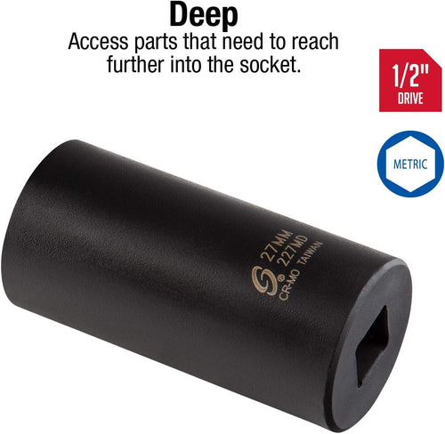 Sunex Tools 227MD 1/2 in. Drive 27-mm Deep Impact Socket