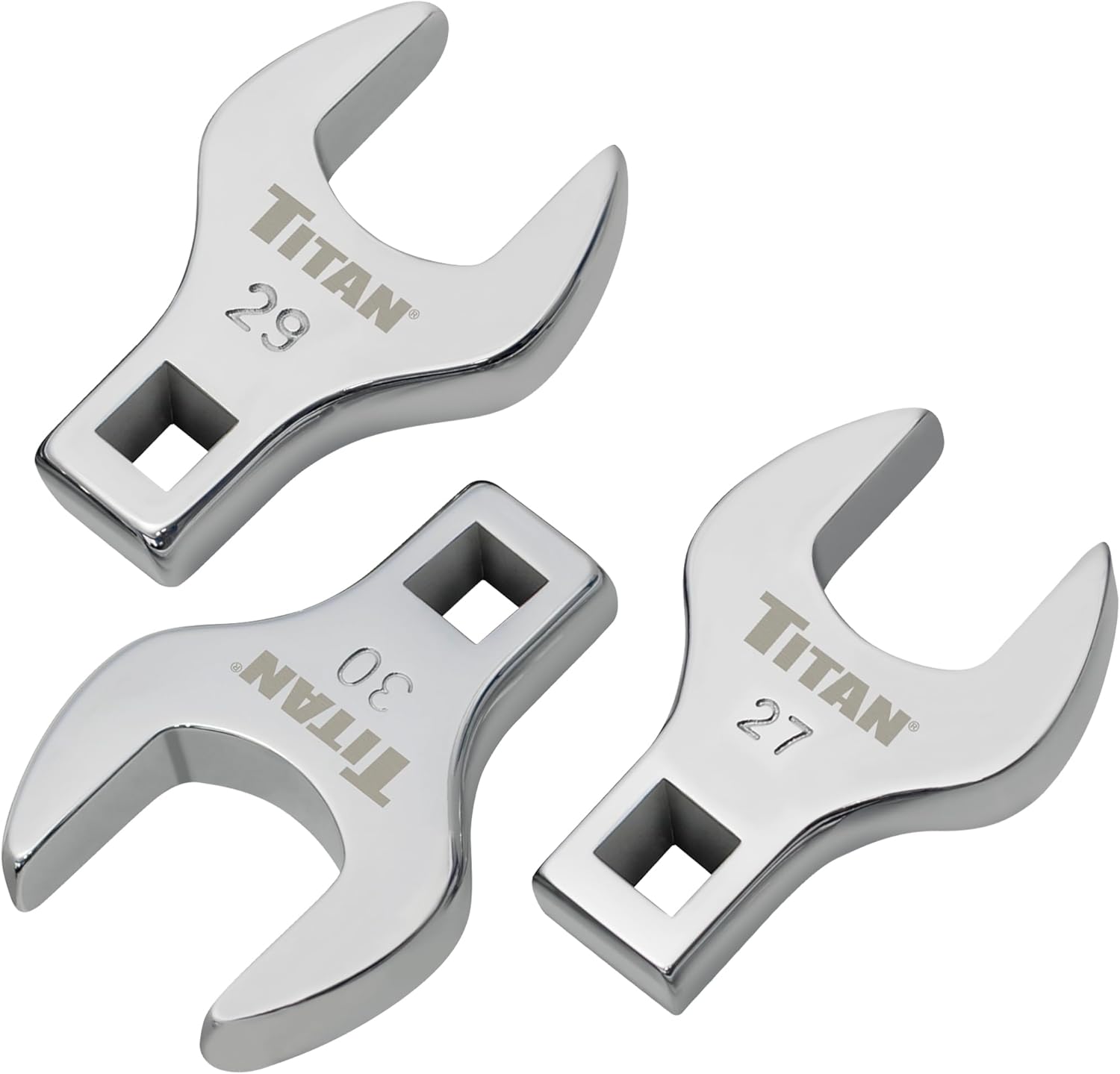 Titan Tools 17678 8pc 1/2" Drive Metric Jumbo Crowfoot Wrench Set