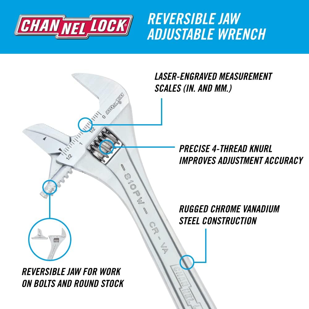 Channellock 810PW 10" Adj Wrench