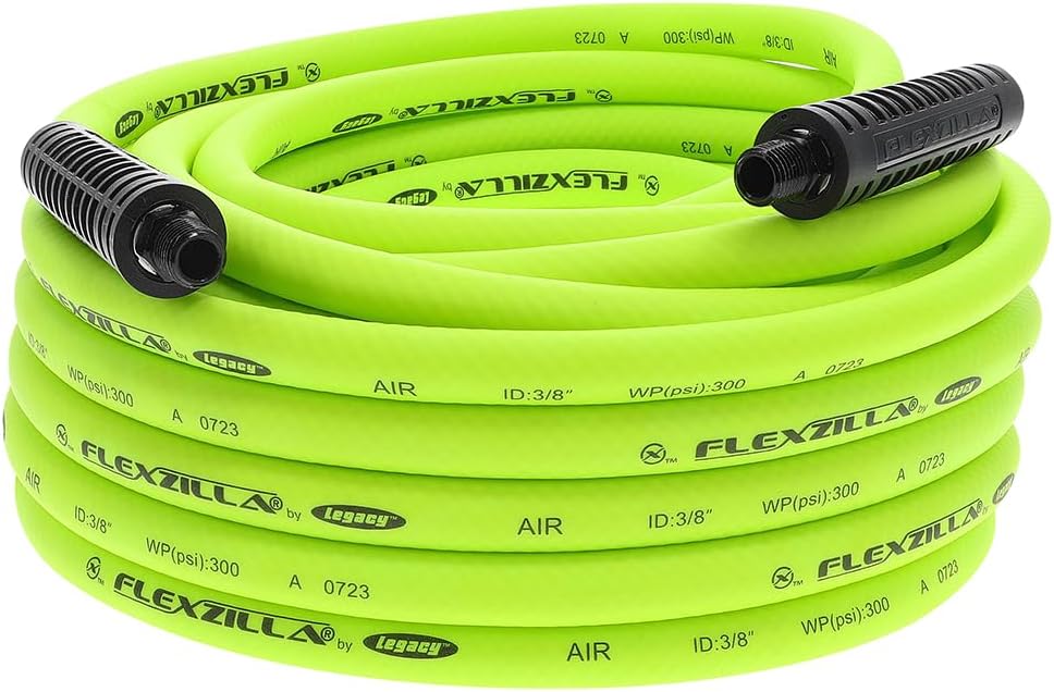 Legacy Manufacturing HFZ3850YW3 Flexzilla Air Hose, 3/8" x 50 ft, 3/8" MNPT Fittings