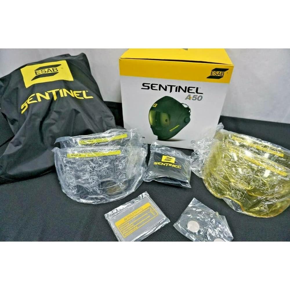 ESAB 0700000800 Casque de soudage Sentinel A50, noir, zone de visualisation de 3,93 x 2,36 po (100 x 60 mm).