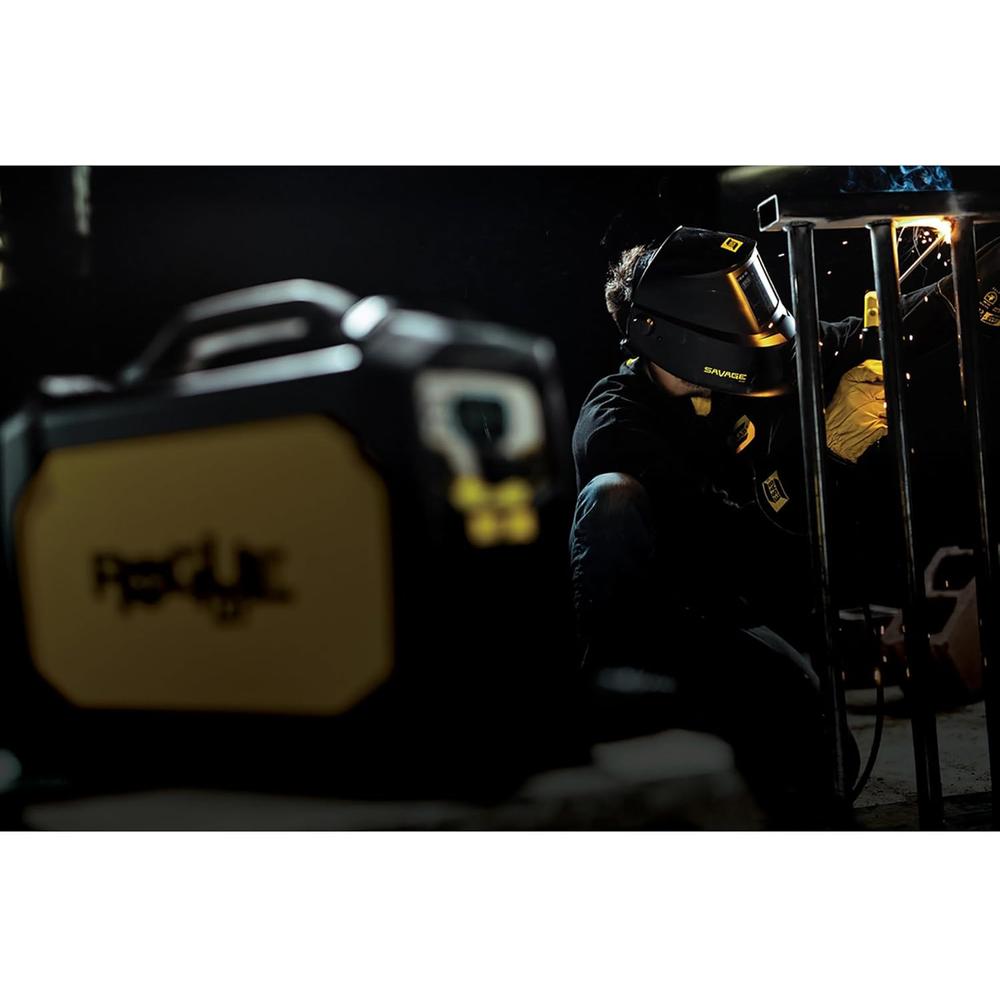 ESAB 700000490 Black Savage A40 Welding Helmet, Din 4, 9-13, 100mm X 50mm Viewing Area, External Grind Mode Button