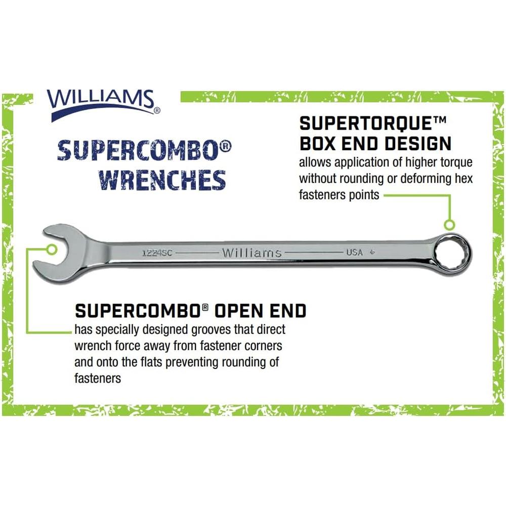 Williams JHW1238SC Super Combo Combination Wrench, 1-3/16"