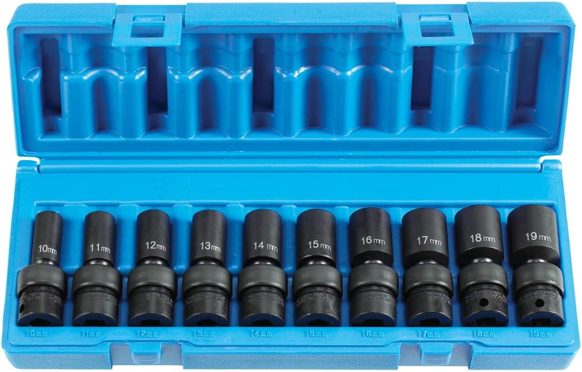 Grey Pneumatic 1210UMSD 3/8" Drive 10 Piece Semi-Deep Metric Universal Set