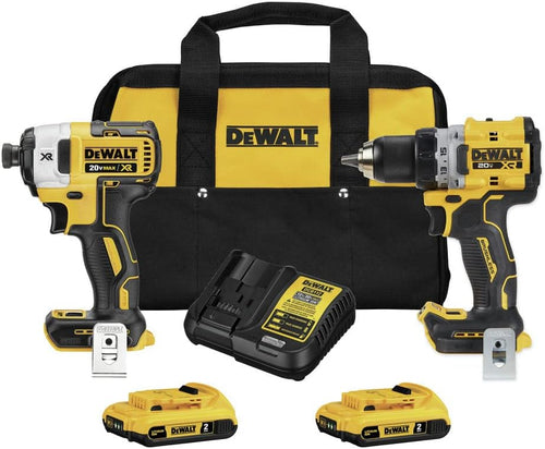 Kit perceuse/visseuse à percussion sans fil Dewalt DCK248D2 20 V Max XR avec (2) batteries 2 Ah et chargeur