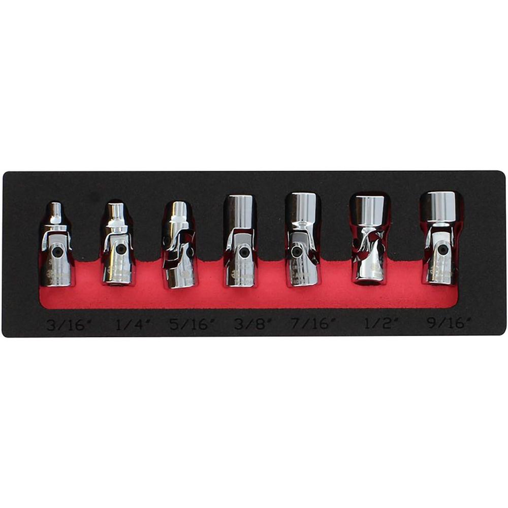 Astro Pneumatic 7407 1/4-Inch Drive Flex Socket Set, 6 Point - SAE, 7-Piece