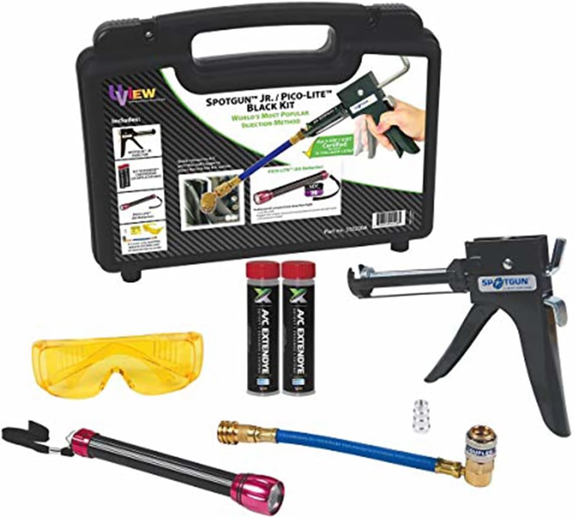 Kit UView 332220A Spotgun Jr. / Pico-Lite : système d'injection et lampe UV Luxeon 1 W, lunettes UV, (2) cartouches ExtenDye A/C de 1 oz/30 ml