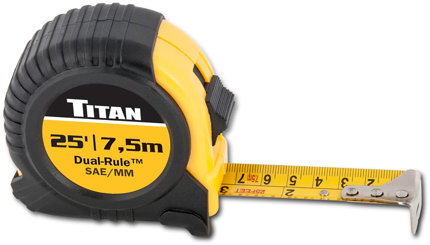 Titan Tools 10907 25-Foot Dual-Rule Tape Measure