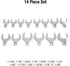 Sunex 9721A 14 Pc 1/2" Dr. Jumbo SAE Crowfoot Wrench Set CRV