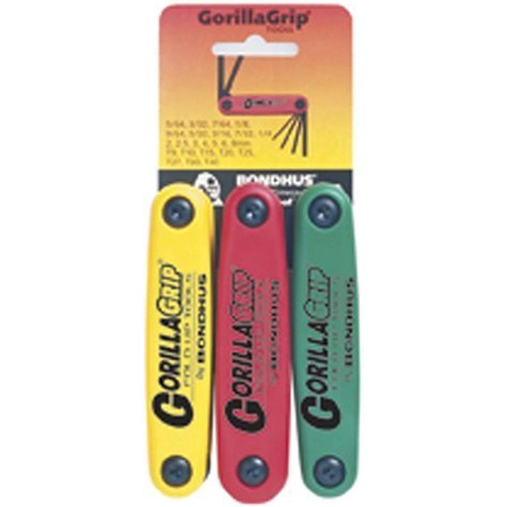 Bondhus 12533 GorillaGrip Hex&Star TriplePK,12587 2-8mm,12589 & 12634 T9-T40
