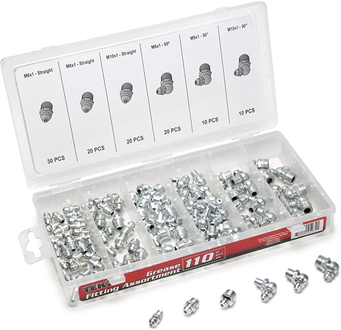 Titan Tools 45274 110-Piece Metric Grease Fitting Assortment