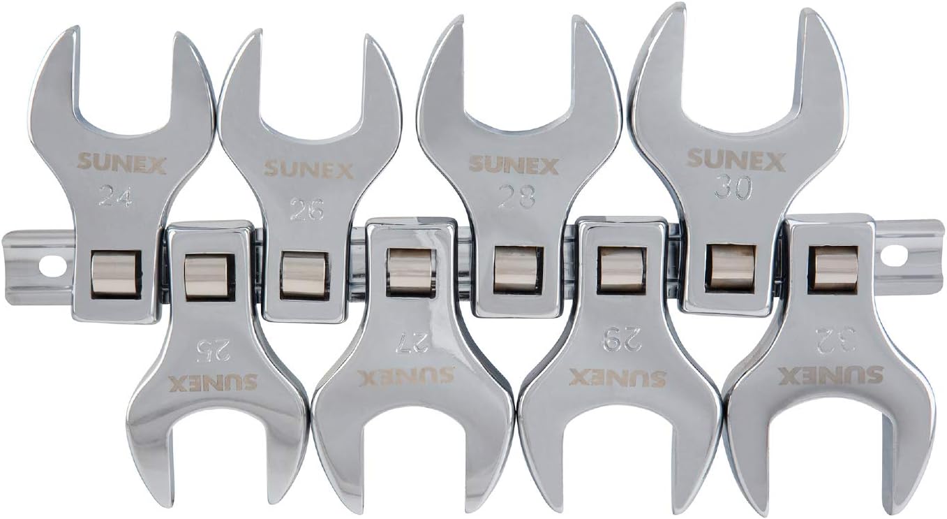 Sunex Tools 9730A - 8-Piece 1/2" Drive Jumbo Metric Crowfoot Wrench Set