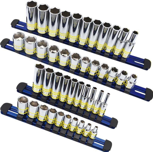Astro Pneumatic 4143 43pc Hi-Vis Glowing 1/4" & 3/8" Drive Shallow & Deep 6pt. Metric Socket Set