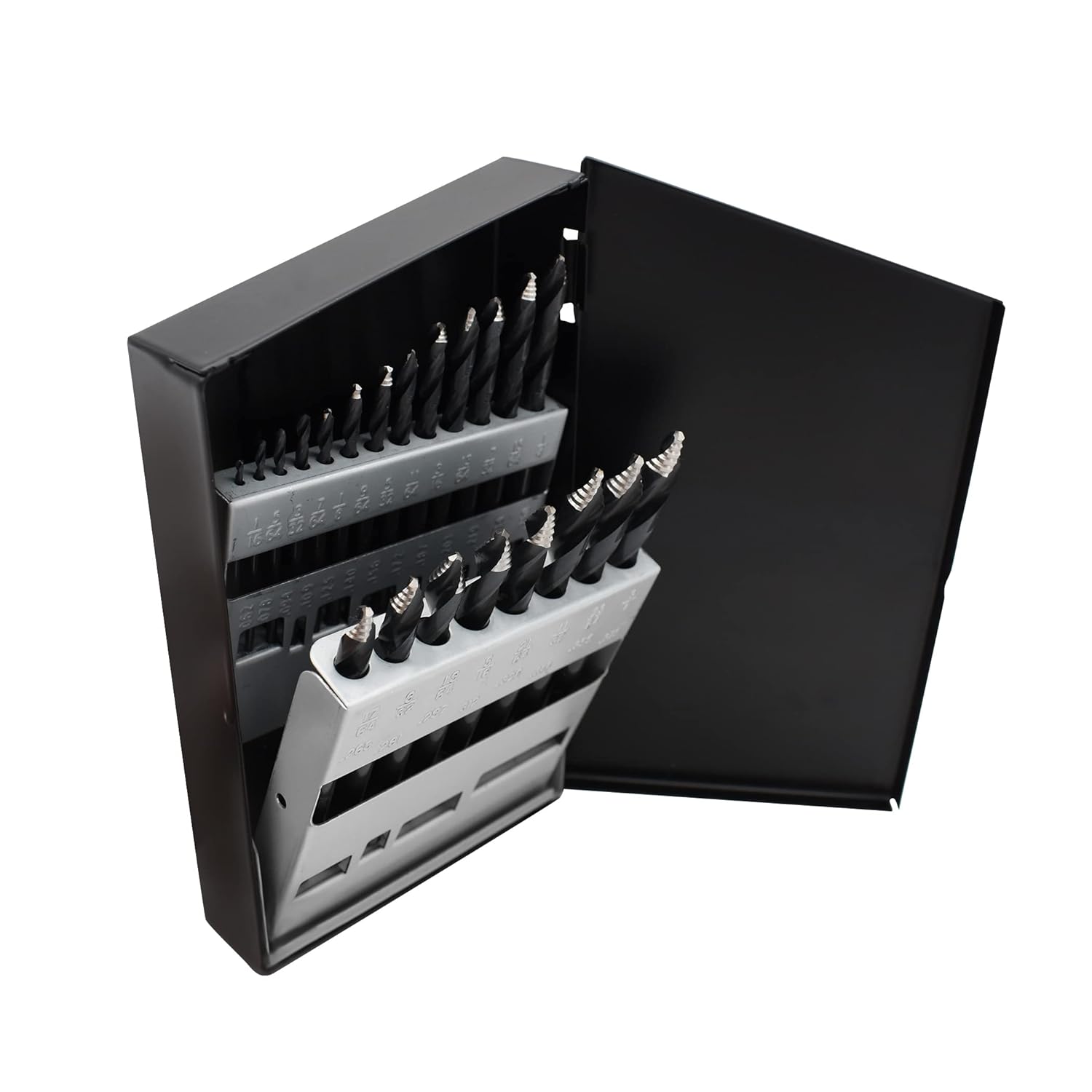 Astro Pneumatic TS21 ONYX 21-PC TURBOSTEP HSS MECHANICS LENGTH DRILL BIT SET, 1/16" - 3/8"