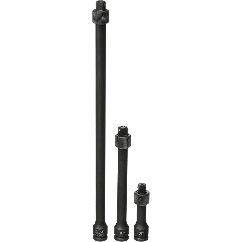 Gris Pneumatique 1103QL 3/8" Dr. Ensemble d'extensions de verrouillage à impact 3 pièces