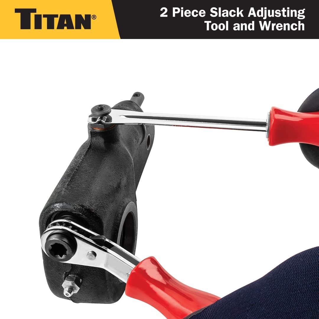 Titan Tools 85512 2-PC. MERITOR BRAKE SLACK ADJUSTING FORK-END TOOL AND 5/16" DOUBLE SQUARE RATCHET WRENCH KIT