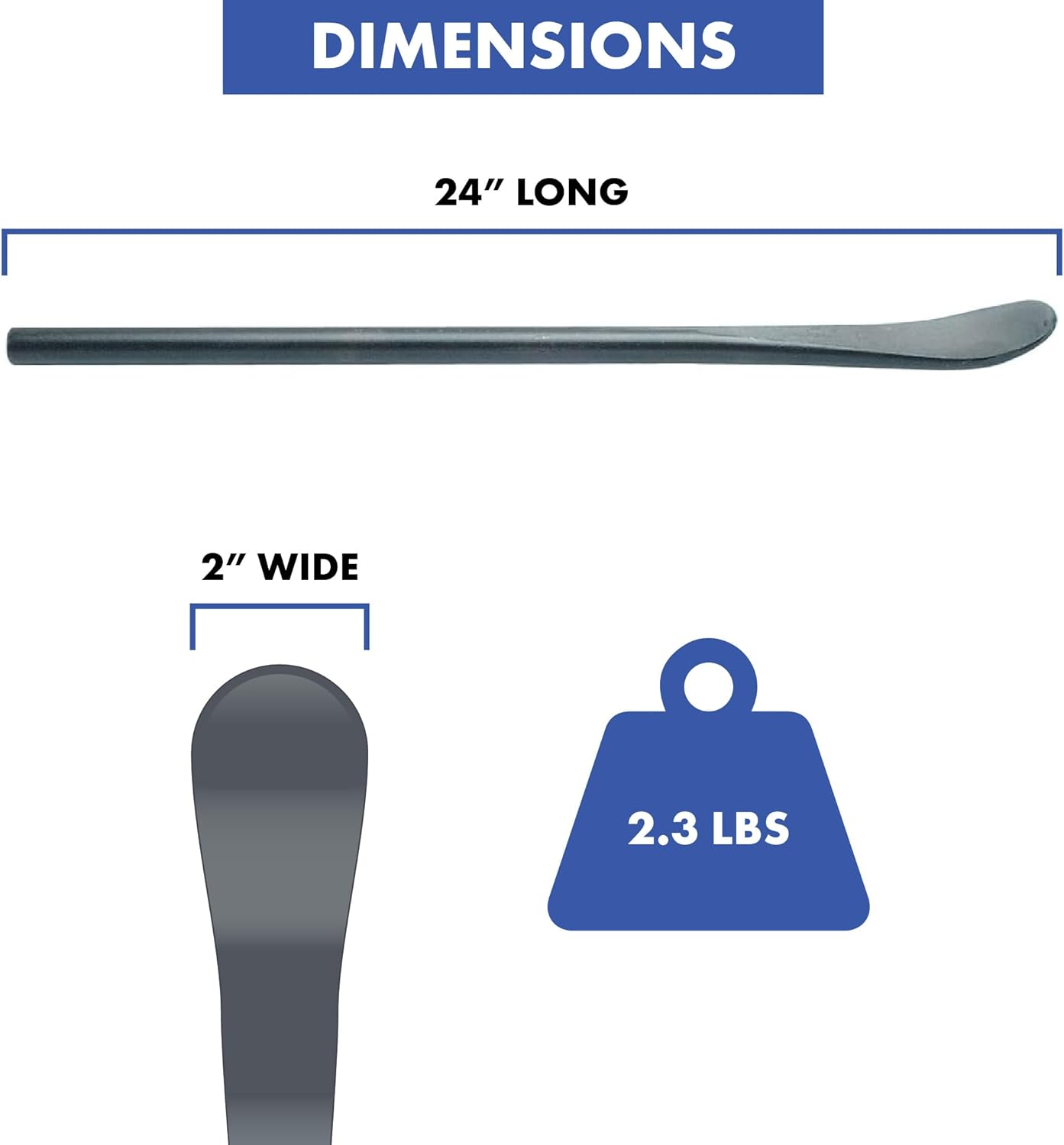 Ken-Tool 32120 MODEL T20 – 24" LONG TIRE MOUNT/DEMOUNT SPOON, 11/16" STOCK