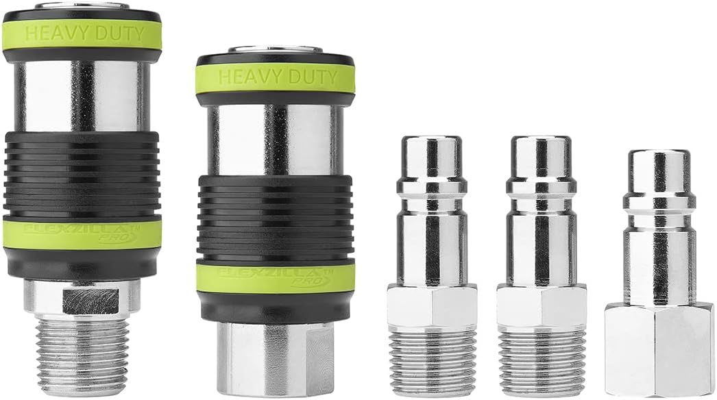 Legacy Manufacturing A55856FZ Flexzilla Pro Heavy Duty Safety Coupler And Plug Kit, 1/2" NPT, 5-Piece