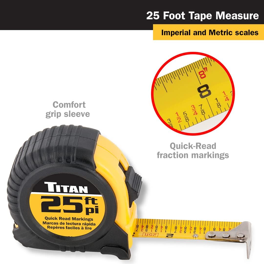 Mètre ruban à lecture rapide Titan Tools 10906 de 25 pieds