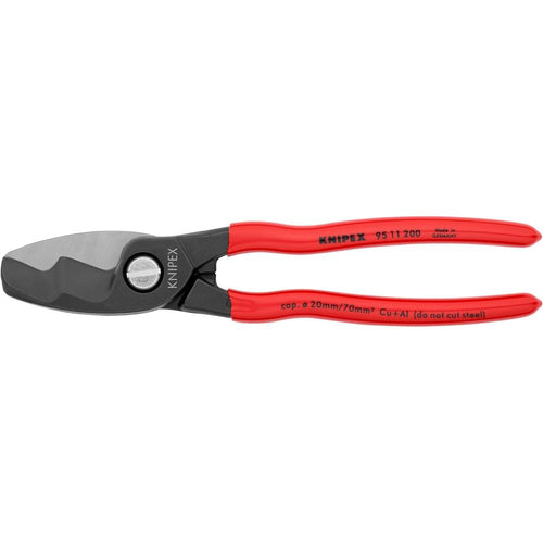 KNIPEX Tools - Cable Shears, Twin Cutting Edge (9511200), 8 inches