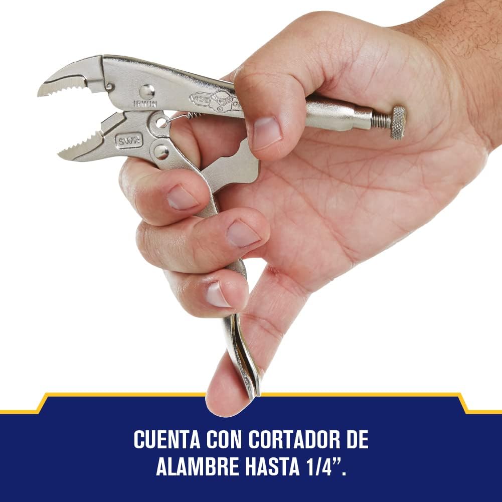 Irwin Tools Tools VISE-GRIP Locking Pliers with Wire Cutter, 5-Inch, Curved Jaw (902L3)
