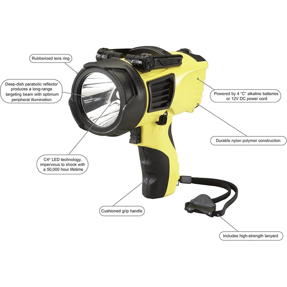 Streamlight 44902 Projecteur Waypoint avec cordon d'alimentation 12 V CC Noir 550 lumens