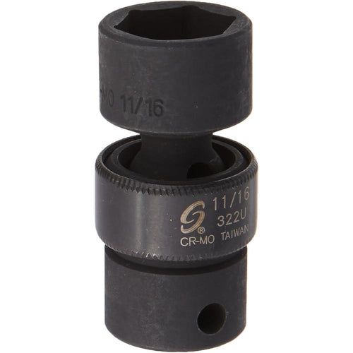Sunex 322U 3/8" Standard Drive Universal 6 Pt. Impact Socket 11/16"