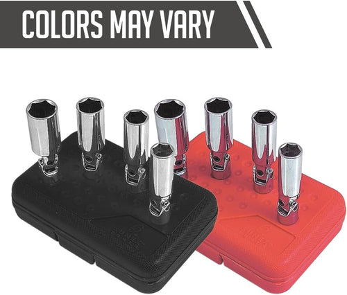 Sunex Tools 8844 3/8 in. Drive 13/16 in. Universal Spark Plug Socket, Fully Polished, CR-V 9/16 in. - 13/16 in., 4 pieces