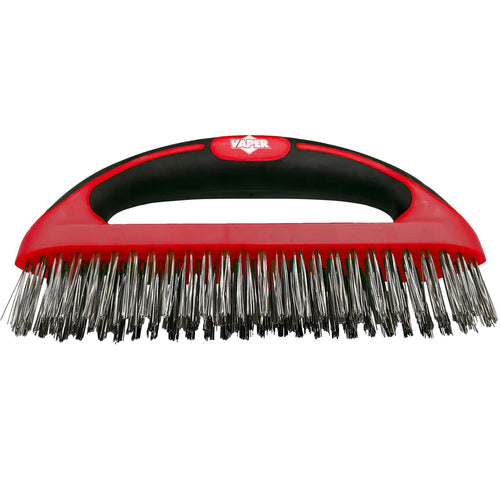Titan Tools 41308 8-1/4" Long Curved Utility Brush, D-Shaped Handle, 24 x 80 Carbon Steel Bristles