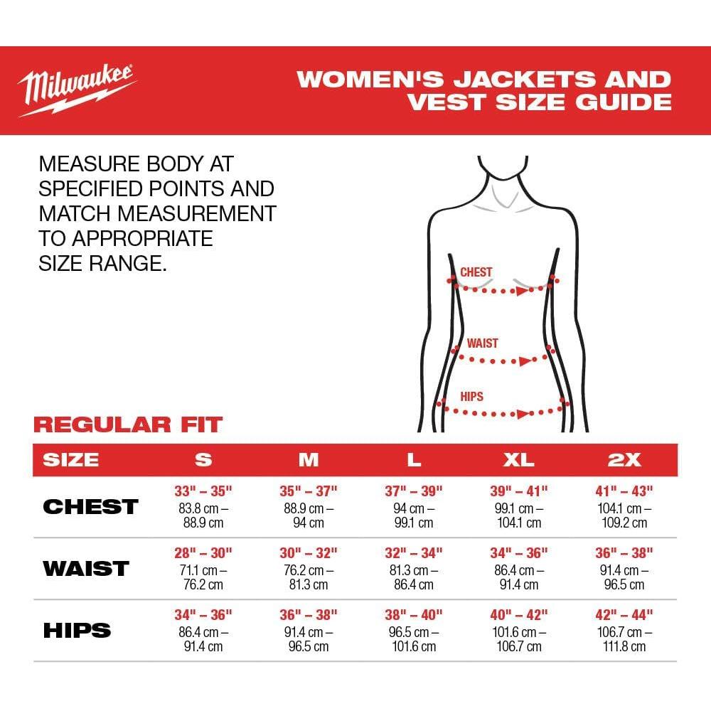 Milwaukee Tool 233B-21XL M12™ Kit de veste chauffante AXIS™ pour femmes, noir, X-Large