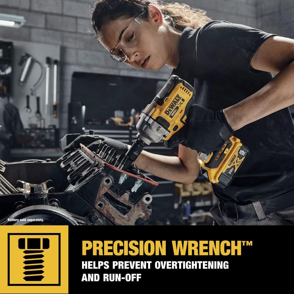 Dewalt DCF891B 20V MAX XR 1/2" CLÉ À CHOCS DE MOYENNE GAMME AVEC ENCLUME À ANNEAU DE PORC (OUTIL UNIQUEMENT), 600 FT-LBS, 0-2000 RPM