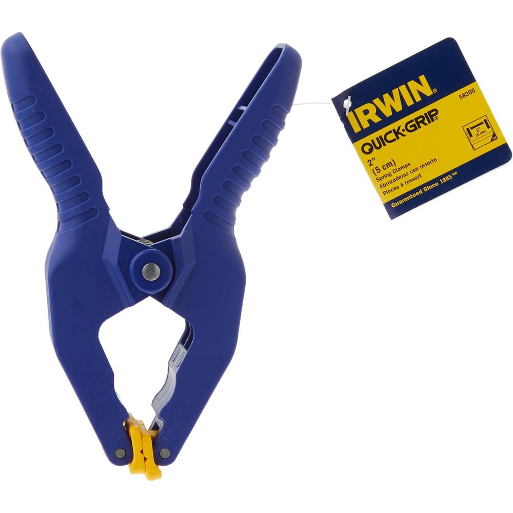 IRWIN Tools QUICK-GRIP Resin Spring Clamp, 2-inch (58200) , Blue