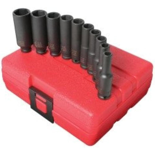Sunex 1811 10 Piece 1/4" Drive Deep SAE Impact Socket Set