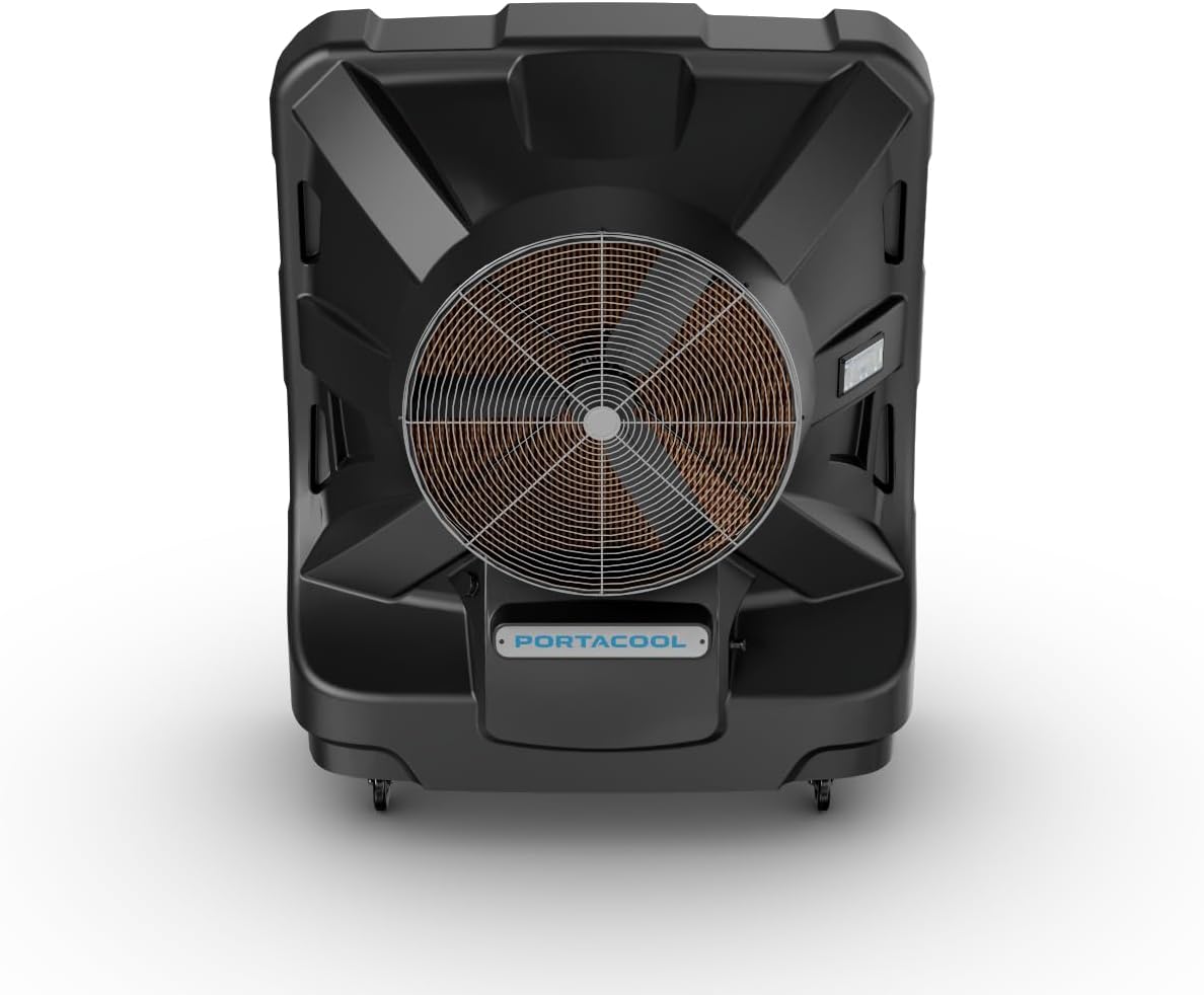 Portacool PACA40001A1 Refroidisseur par évaporation Apex 4000 avec technologie Coolsync, refroidissant jusqu'à 4000 m². Pi., 13 500 Cfm, 55&amp;Mldr; Réservoir d'eau d'un gallon